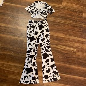 SEXY RETRO COW PRINT MATCHING SET HALLOWEEN COSTUME 🐮🤠